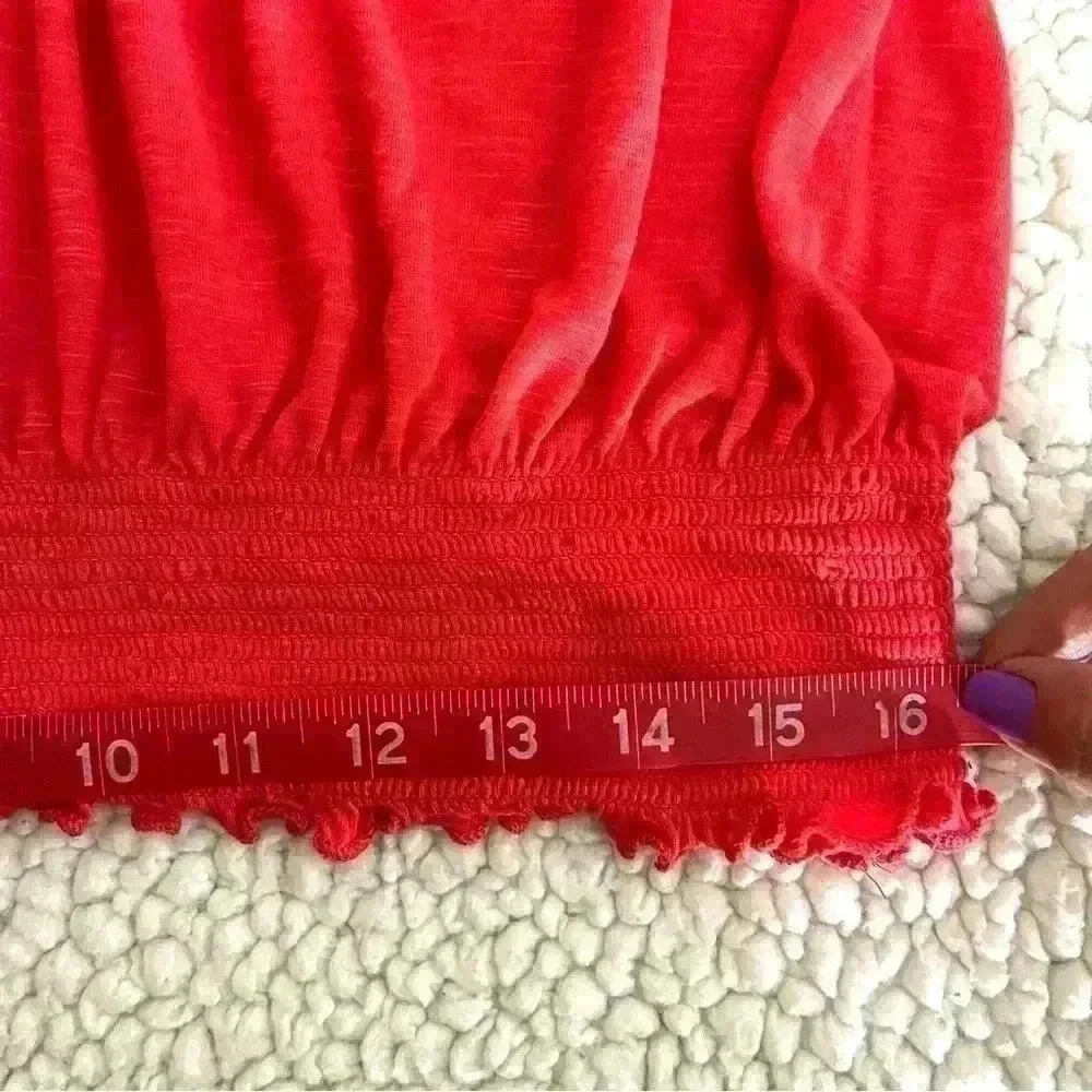 A.N.A. Coral Banded Bottom Braid Strap Scoop Neck Short Sleeve Rayon Top Size 1X - Picture 14 of 14